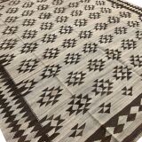 Large Neutral Wool Kilim Rug, Handmade Geometric Tribal Flatweave 294x259c