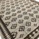 Grand tapis Kilim en laine neutre, tissé à plat géométrique tribal fait main 294 x 259 cm