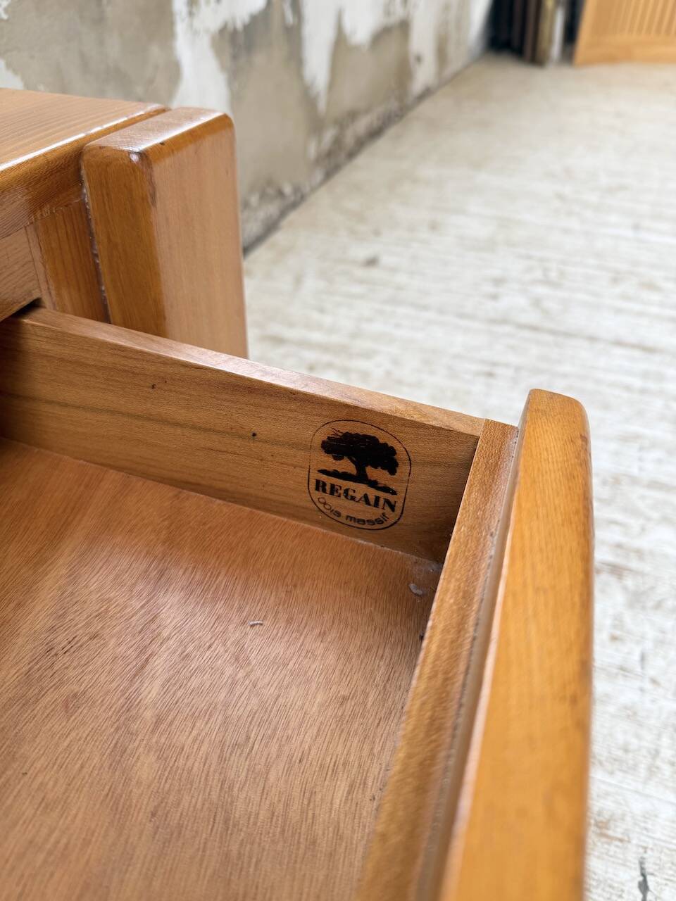 Solid elm bedside table Maison Regain