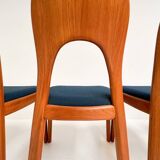 Set of 4 Niels Koefoed chairs blue, 1960s