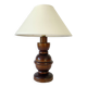 Wooden lamp, 2 M fabric cable, cotton lampshade
