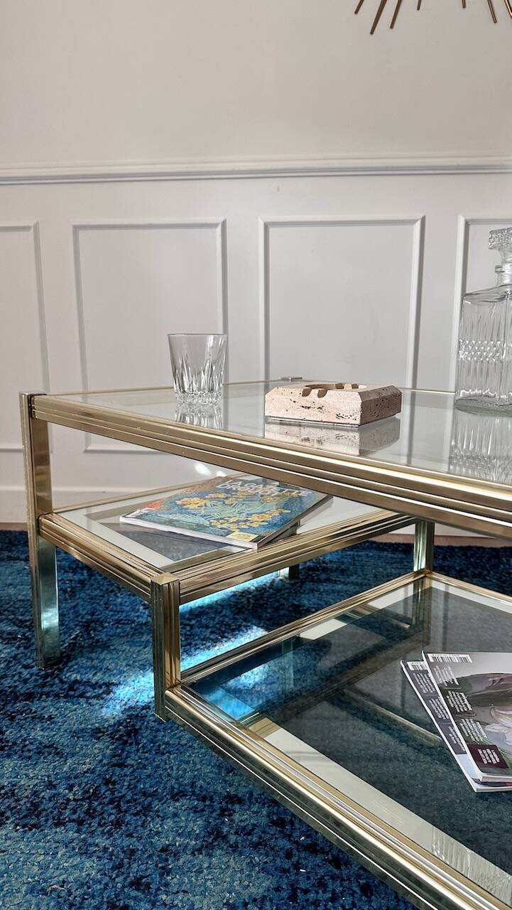 Vintage gold and silver coffee table