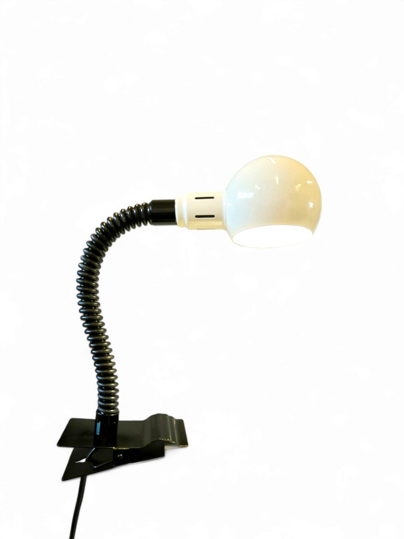 Ivory clip lamp from the space age 1970 Italy