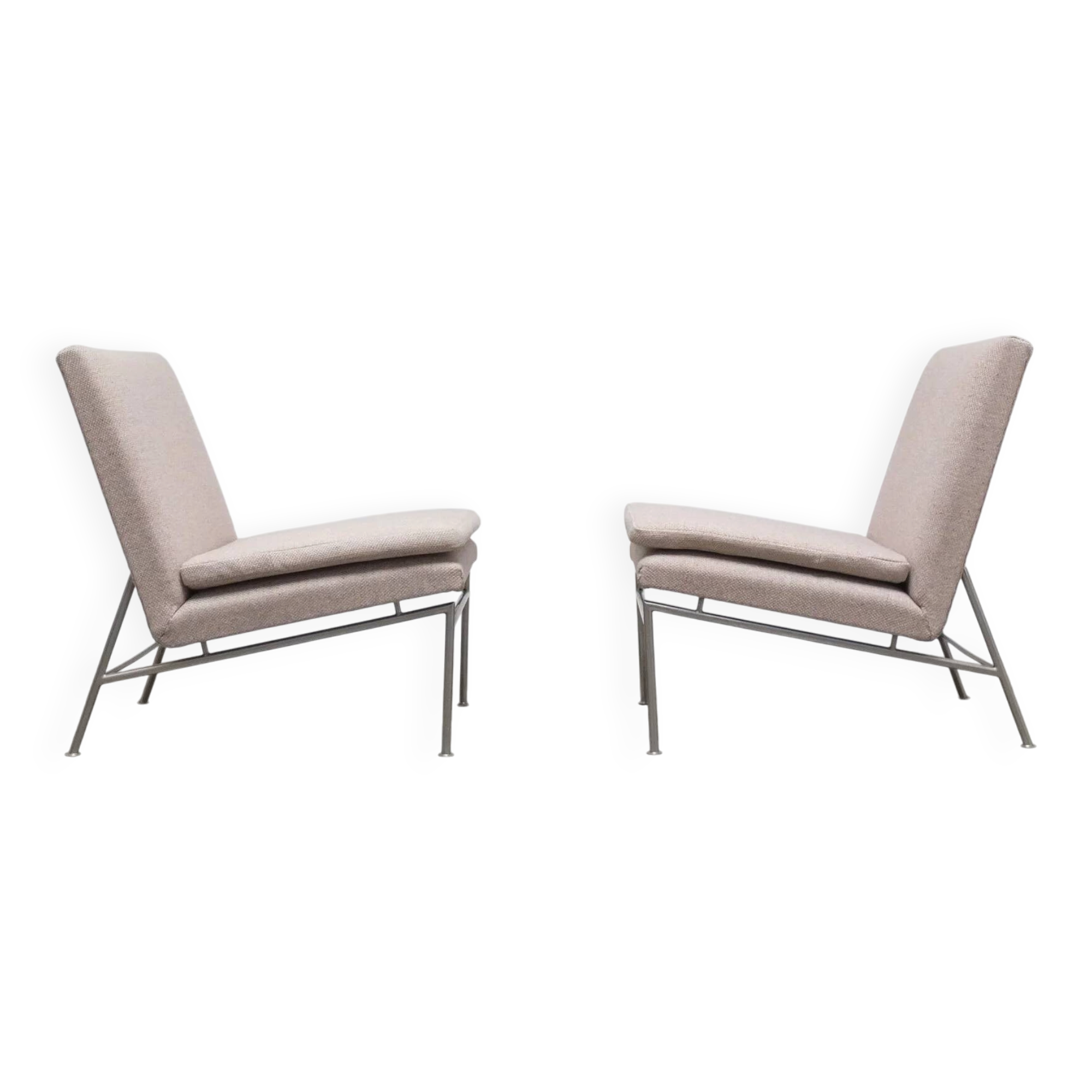 Rare 'Square Line' easy chairs by Kho Liang Ie for Artifort, 1958