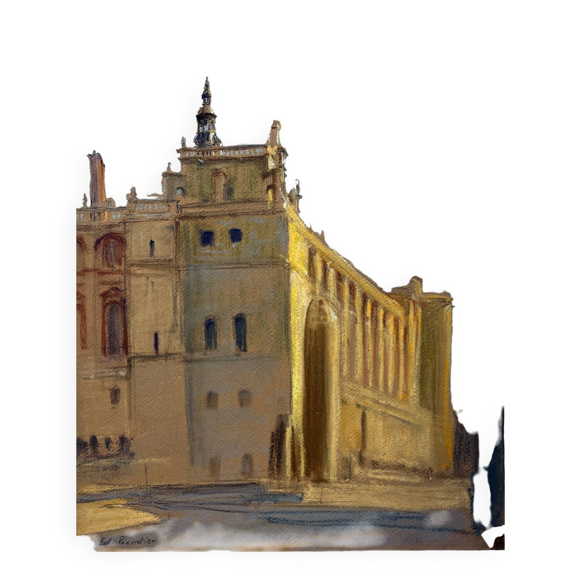 Tableau study Pastel Ed. Pannetier (1884-1965) Venice