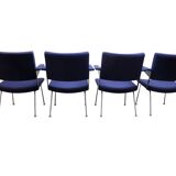 Set of 4 Gispen 1445 arm chairs, 1960s