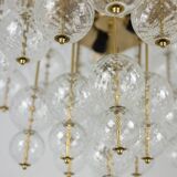 Chandelier in blown glass and gilded brass. 1970s. LS59391508H