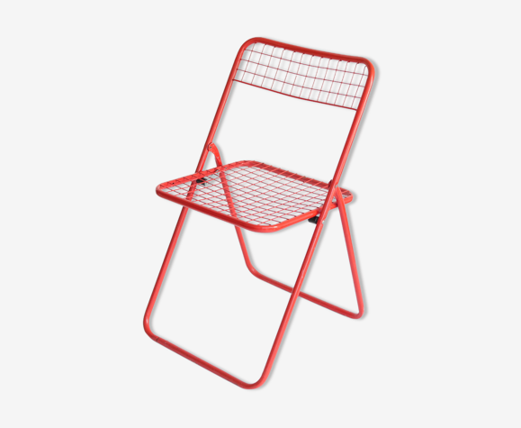 Chaise pliante Ikea rouge - années 80