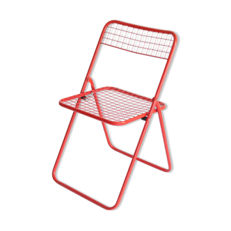 Chaise pliante Ikea rouge - années 80