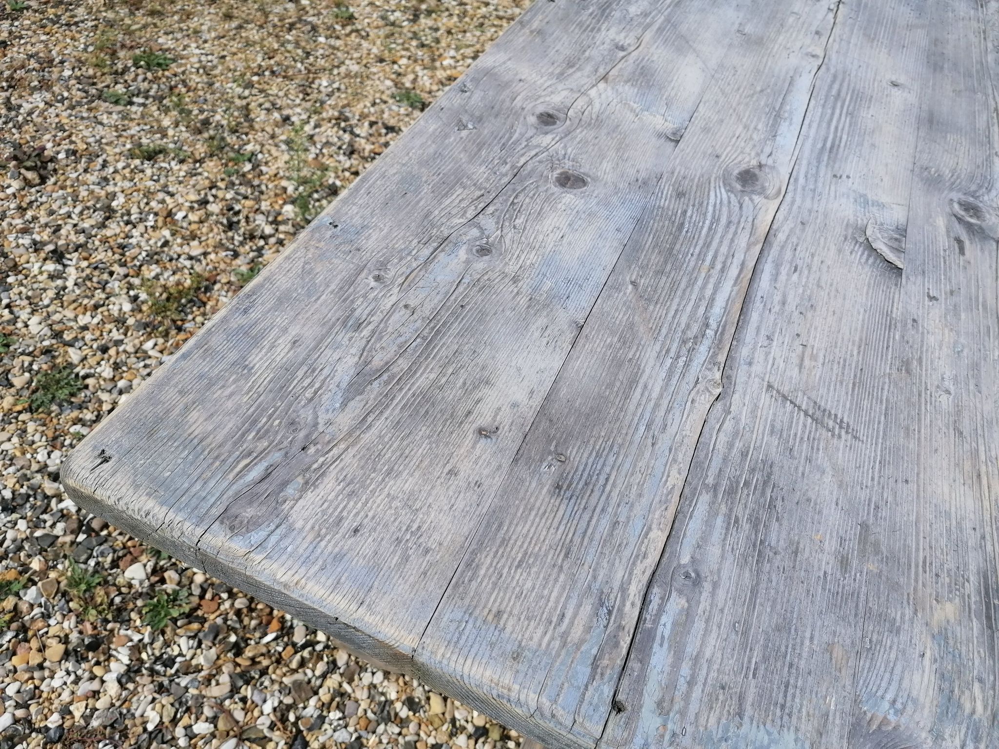 Table ferme  vintage en bois 2m, pieds en x