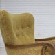 1960s, Danish armchair, furniture cotton/wool fabric, solid oak wood.