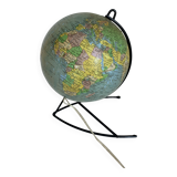 Globe vintage 1960 terrestre verre Girard et Barrère mappemonde - 27 cm