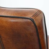 Luxury set of 4 comfortable dining chairs made of sheepskin leather