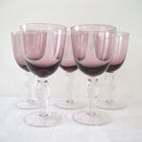 Set of 5 parma-coloured wine glasses