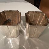 Cache pot centre de table en metal argenté