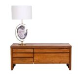 Pierre Chapo. Low chest of drawers in blond elm. Circa 1970.