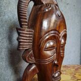 Grand African mask in carved wood – Tribal art – H 61 cm - 20th century