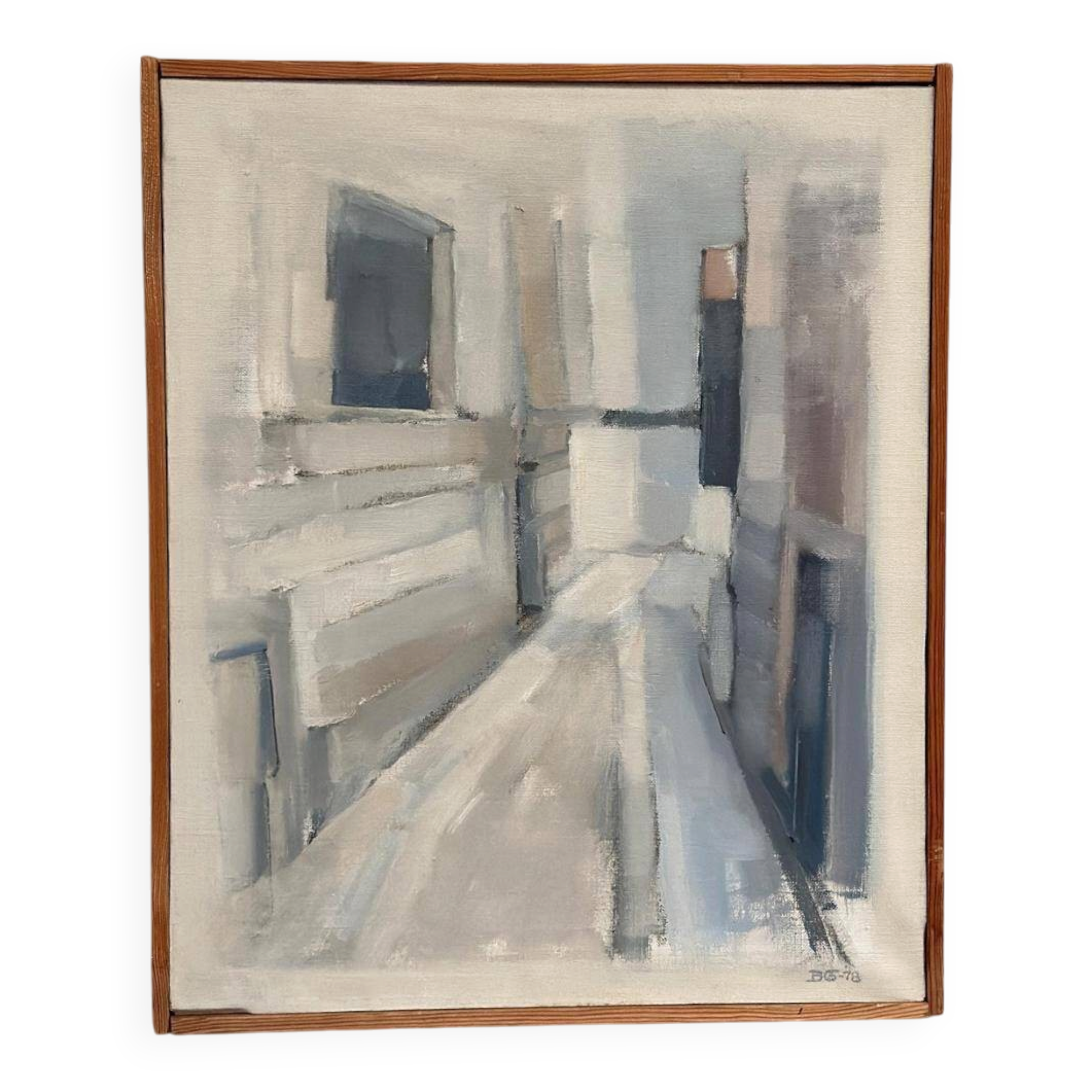 Original Oil On Canvas – “Alley” By Birgit Gustavsson