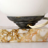Art Deco lamp opalin globe on marble - gazelle