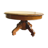 Dining room table in solid walnut central base 19th century