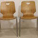 Set of 4 stackable chairs in plywood