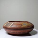 Vintage pre-Columbian style handcrafted ceramic decorative bowl
