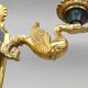 Pair of gold bronze wall lights in Empire style with three lights "Lucien Gau"