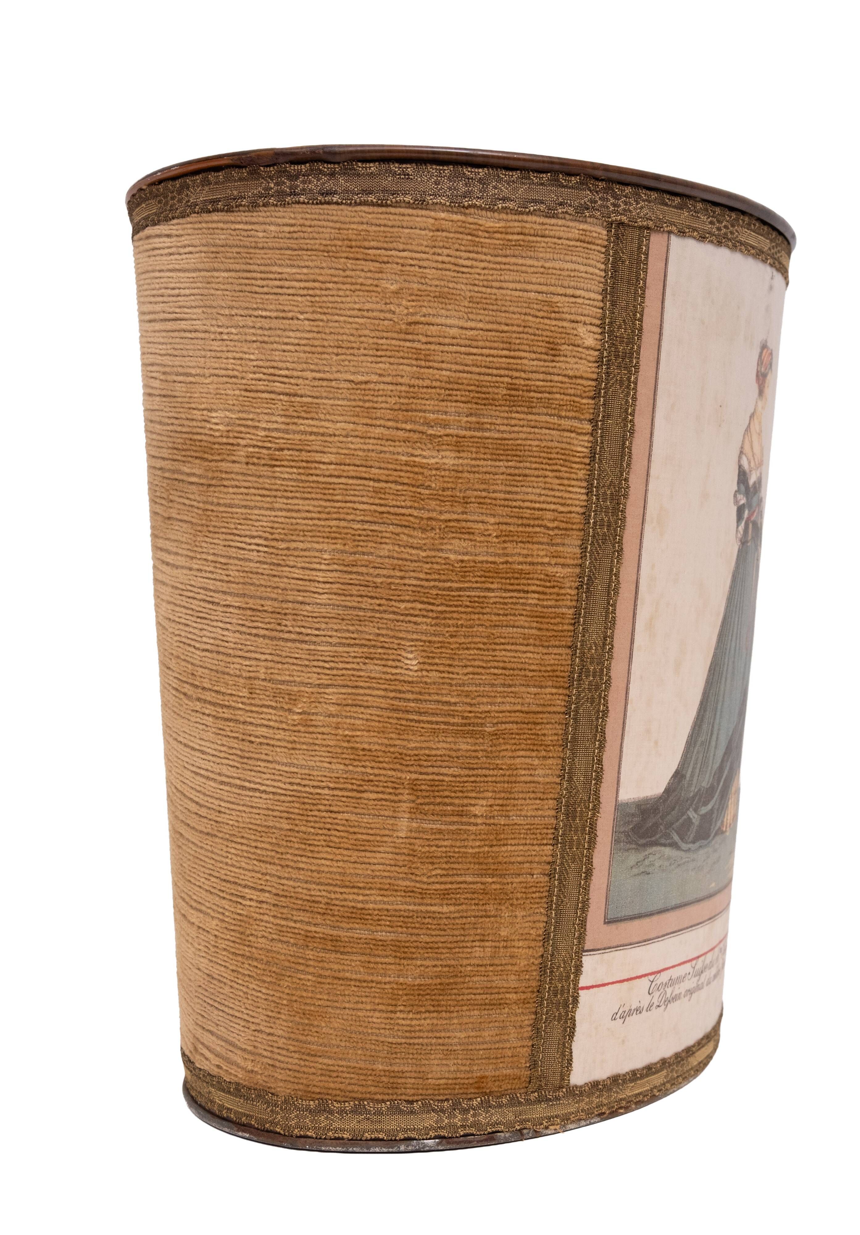Brown Velvet Paper Basket Jean Holbein 1950s France