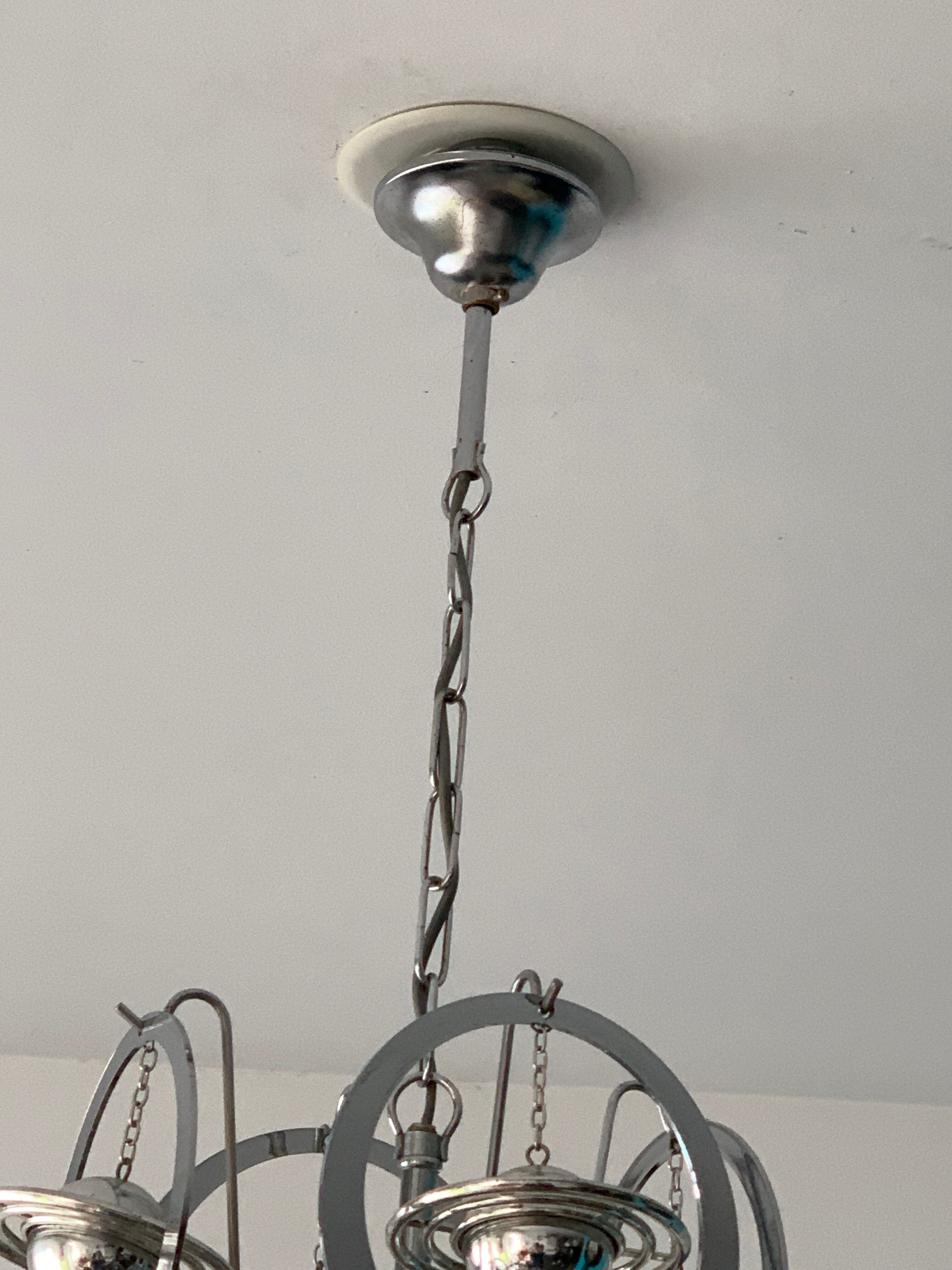 Italian design pendant lamp or chandelier, 16 planets Saturn, space age, 1970