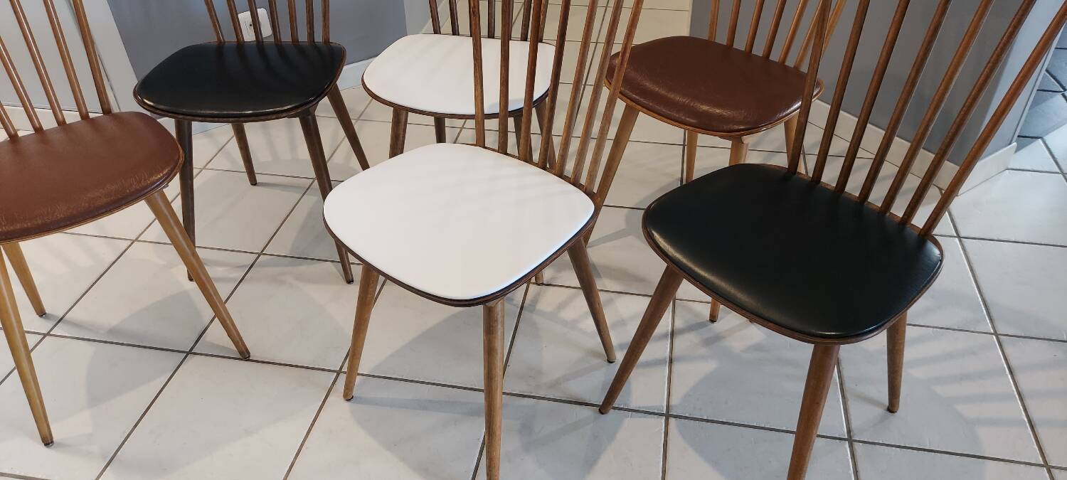 Set of 6 Menuet Baumann chairs 1970