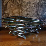 Coffee table 1970 chrome metal