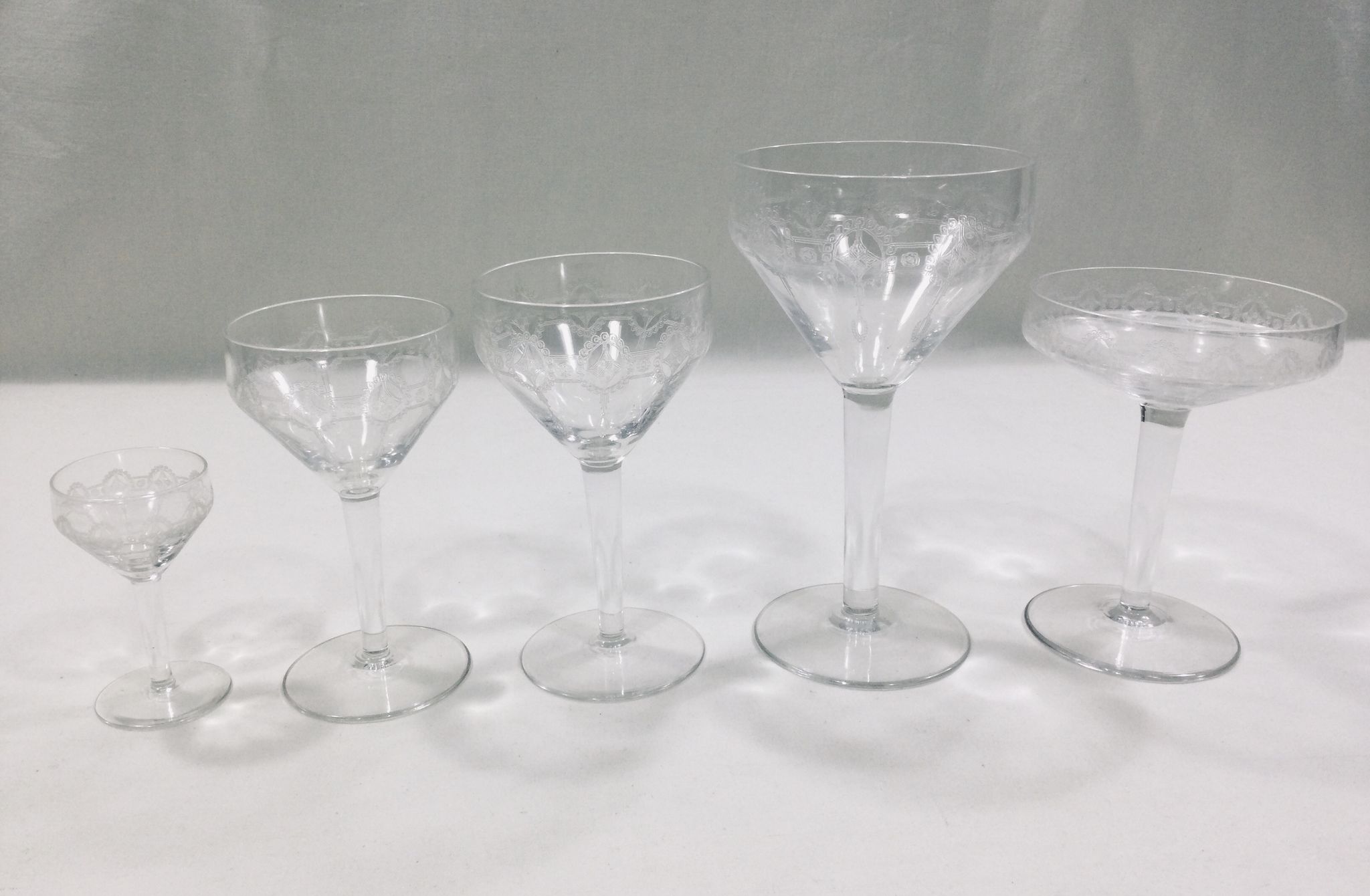 Art deco crystal glass service