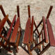 Lot of 6 foldable chairs in solid teak Roland Vlaemynck
