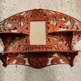 Wall shelf in carved wood and mirror – Art Nouveau style