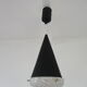 Conical suspension in metal and frosted glass design 60s - 70s