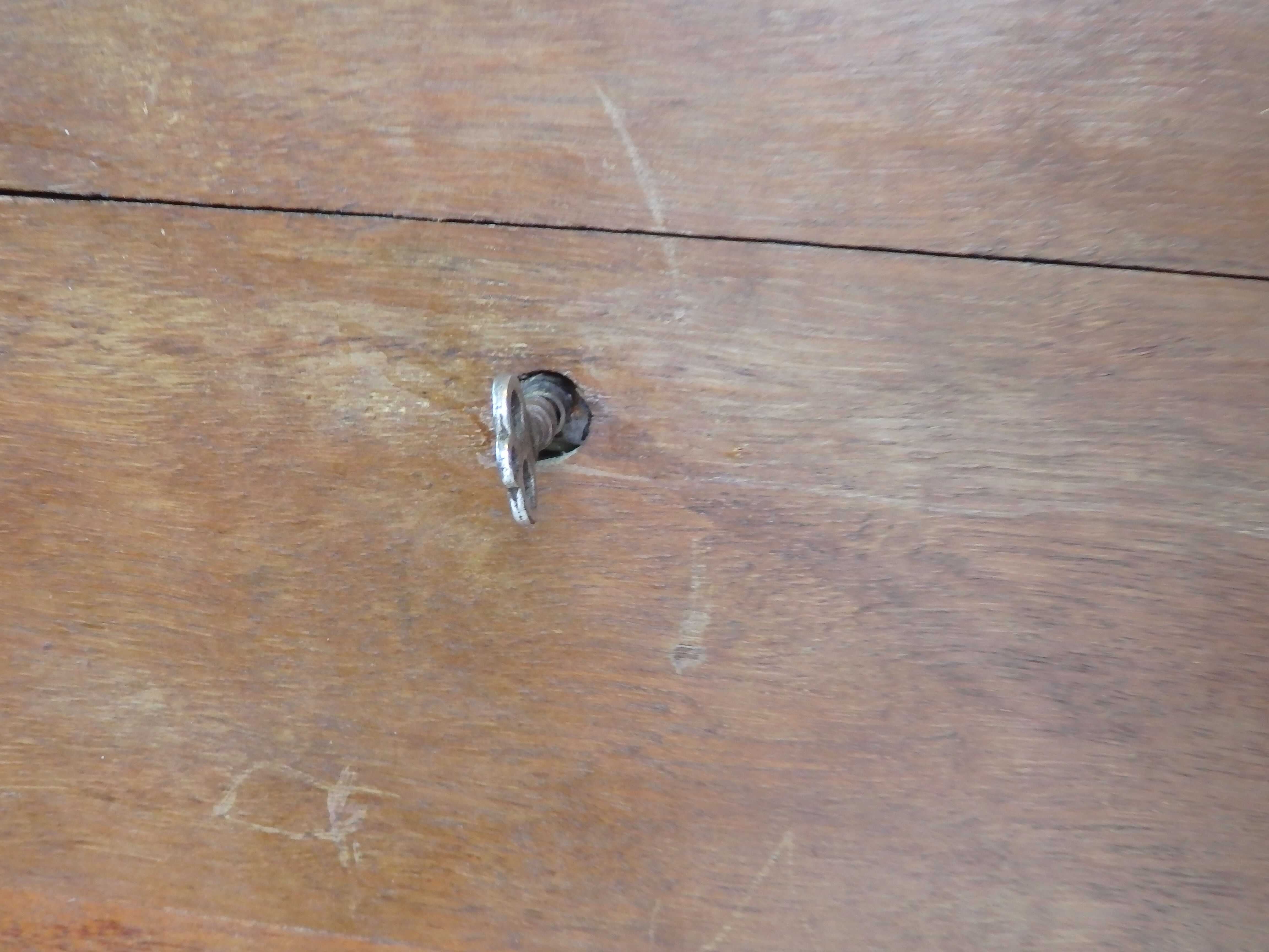 Old military travel trunk with oak key and label