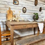 Raw wood farm table