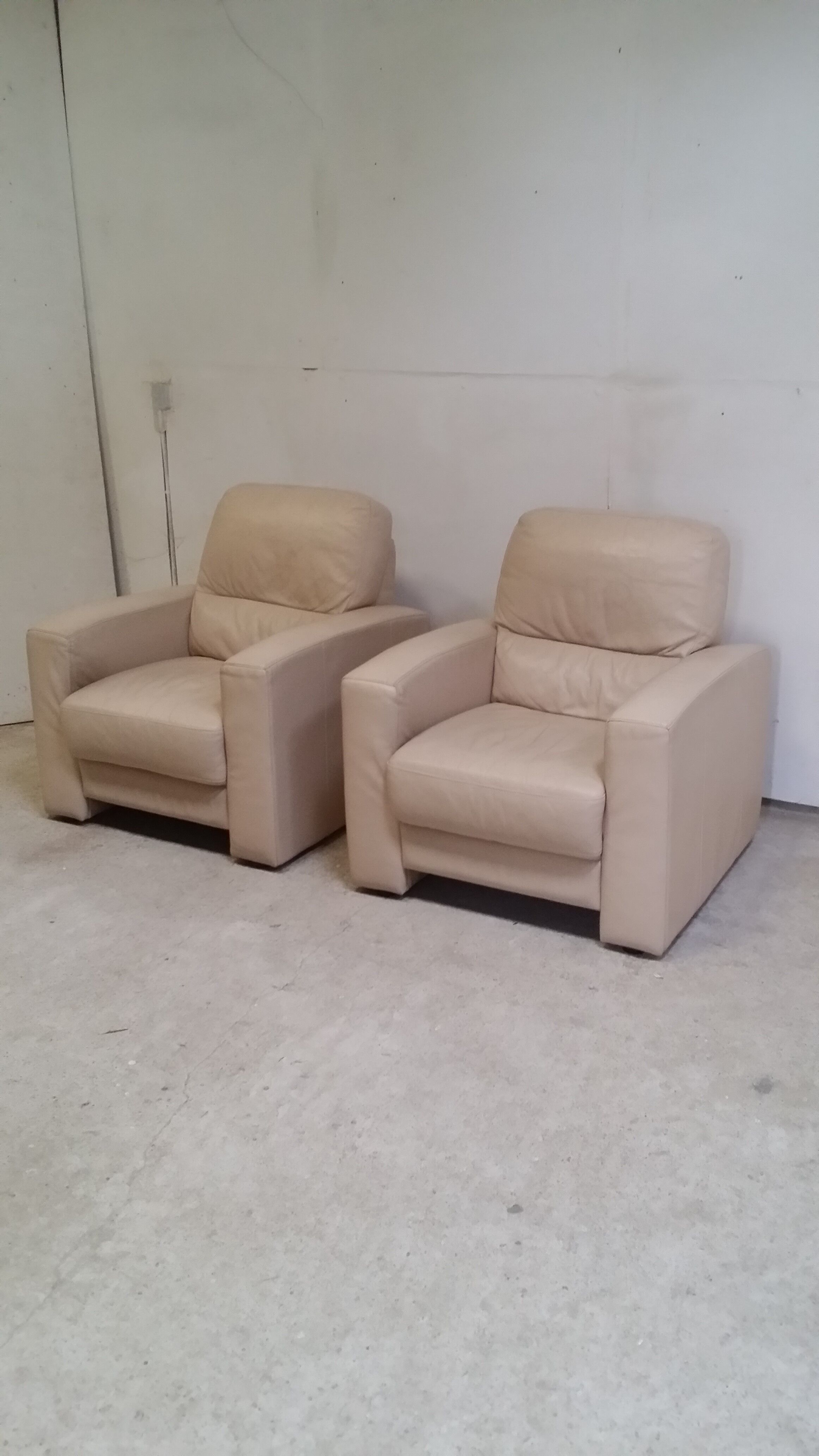 Pair of leather club chairs
