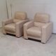 Pair of leather club chairs