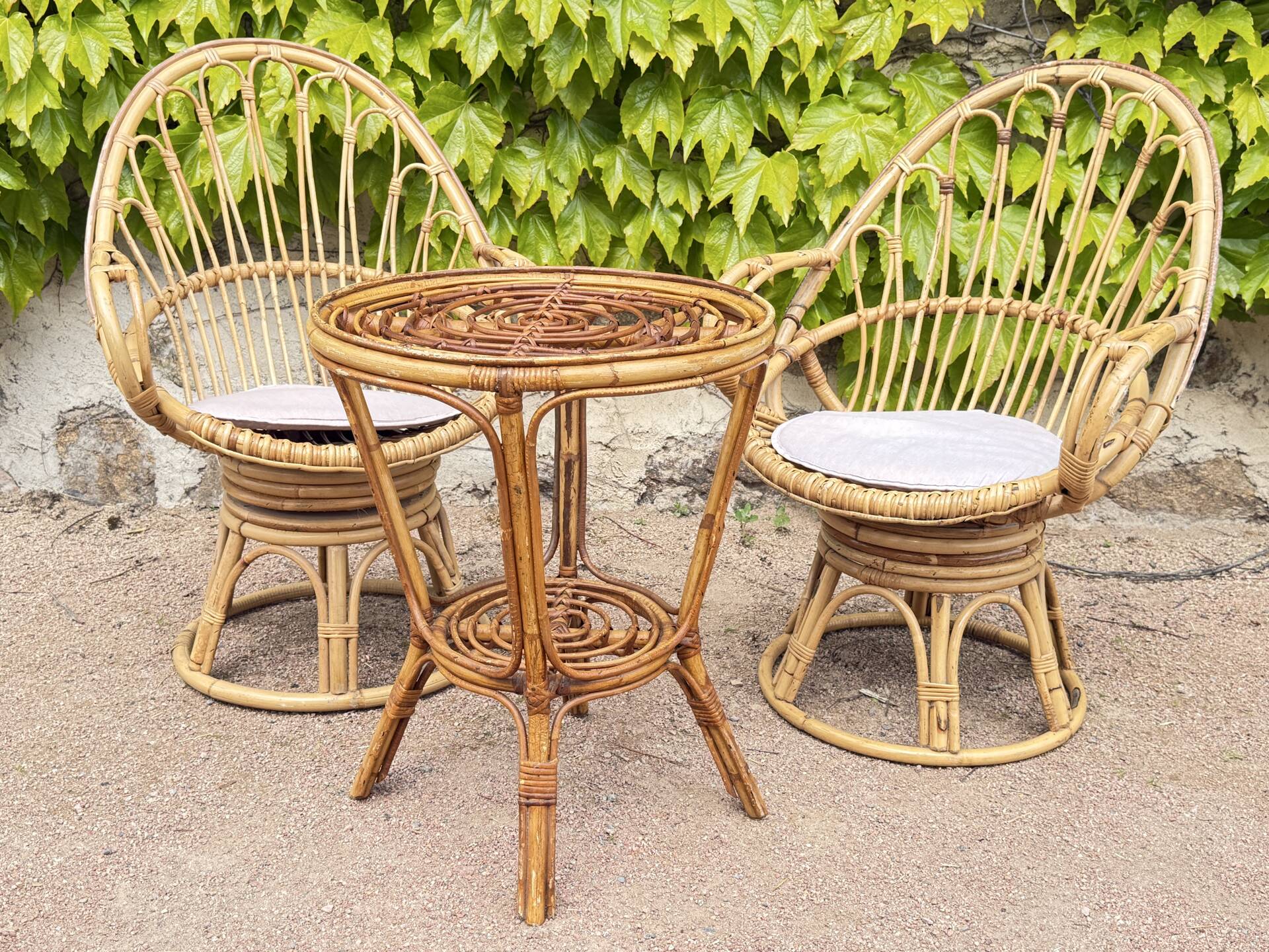 1960s Rattan Egg Chairs from France