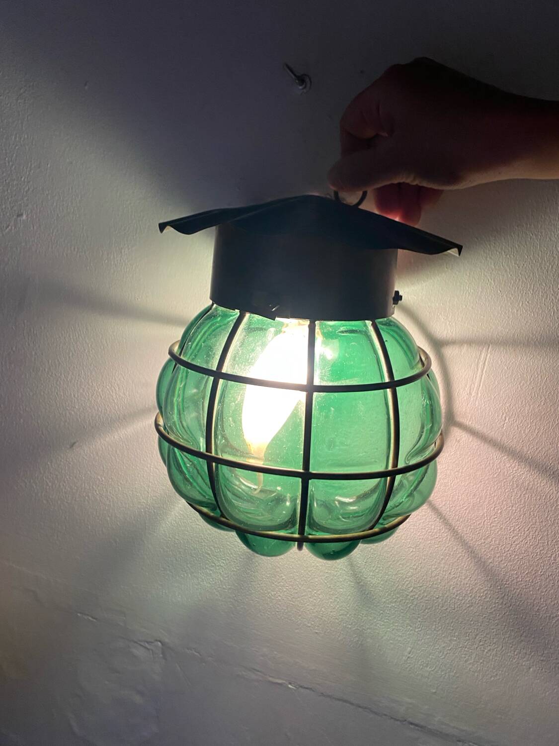 Marine lantern wall lamp in blown glass