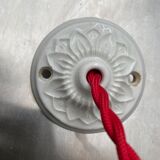 Lot 3 vintage blue opaline hanging lamps