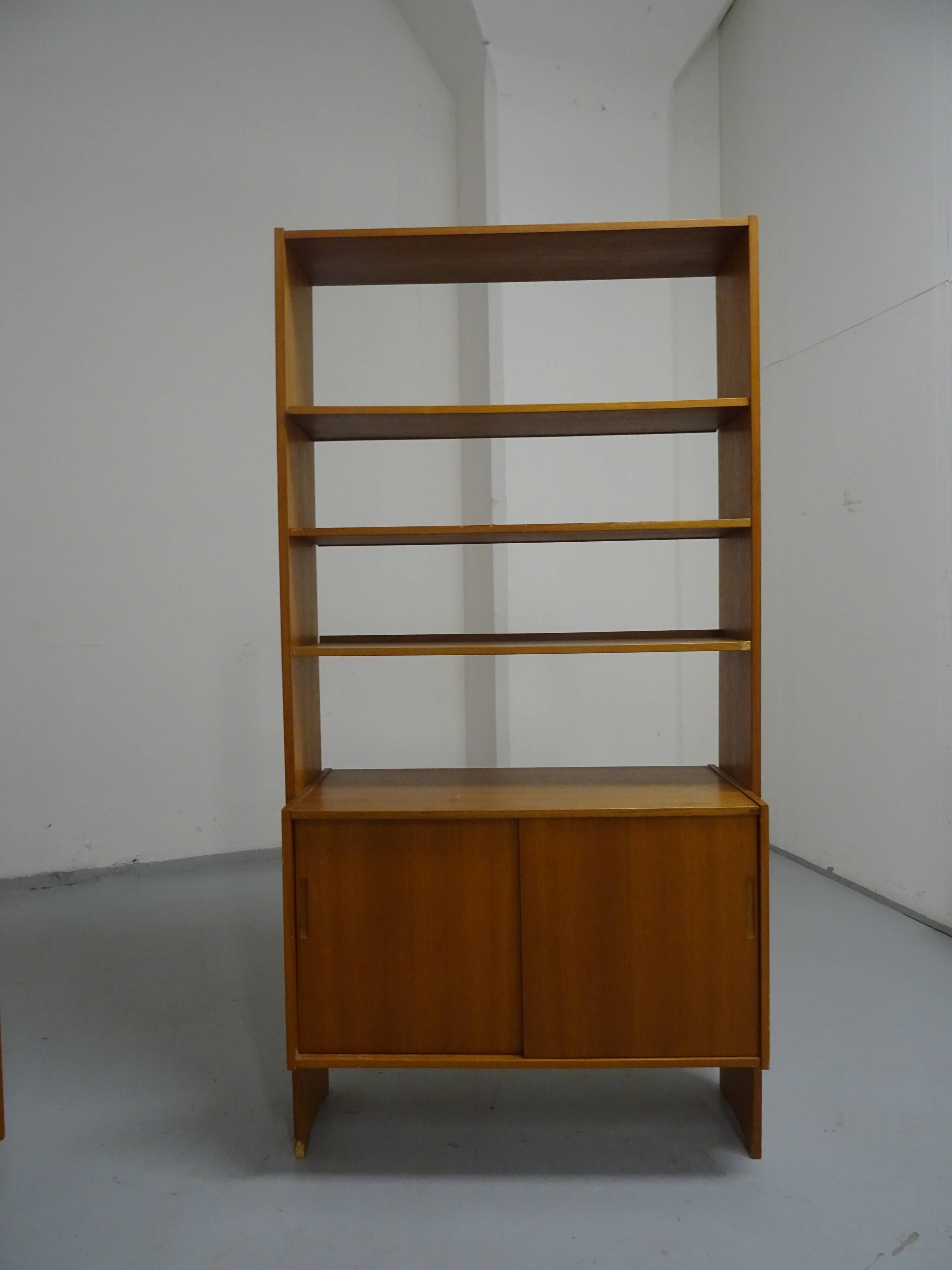 Pair of modernist Scandinavian libraries in teak, Sweden 1960