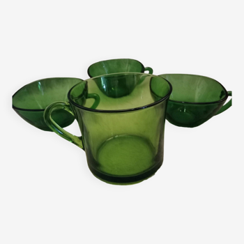 Vintage green coffee set from the 70s.