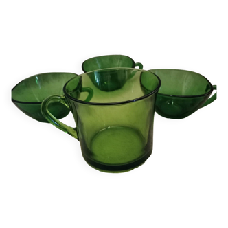 Vintage green coffee set from the 70s.