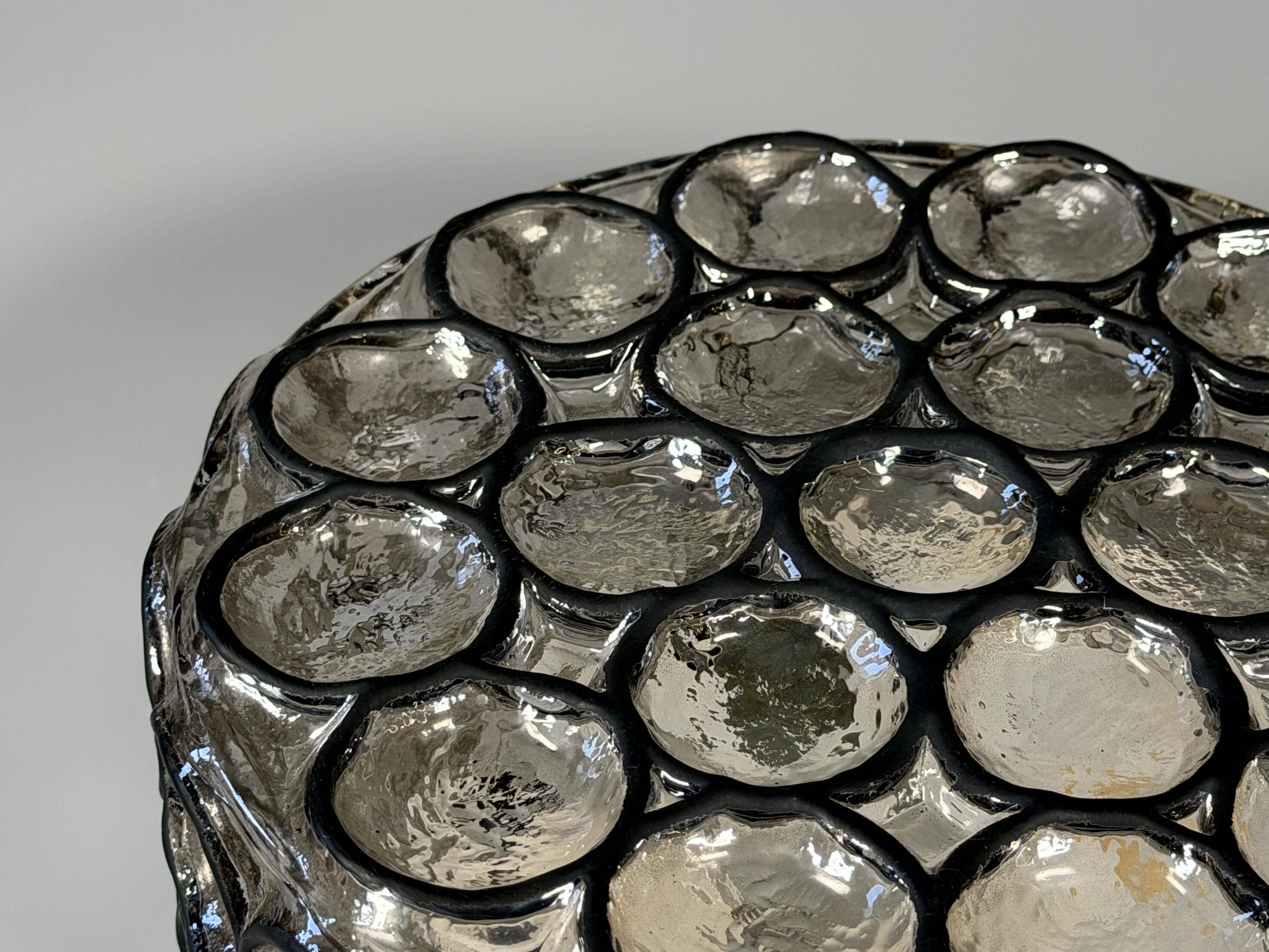 Plafonnier des années 60 70 Glashütte Limburg Allemagne en verre et métal