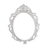 Grey patinated oval frame