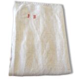 Old towel embroidered, Monogram, PB