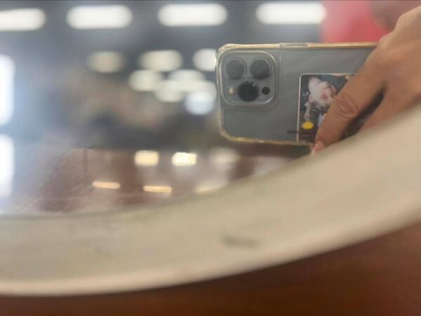 Miroir rond Space Age vintage