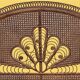 Large vintage headboard in woven rattan fan / Peacock 180cm